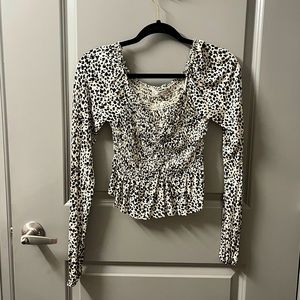 Urban Outfitters Ruched Leopard Top